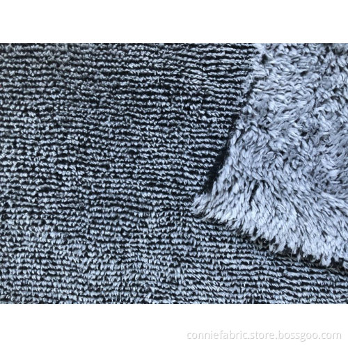 Double Side Shu Velveteen with Stripe Knitted Fabric